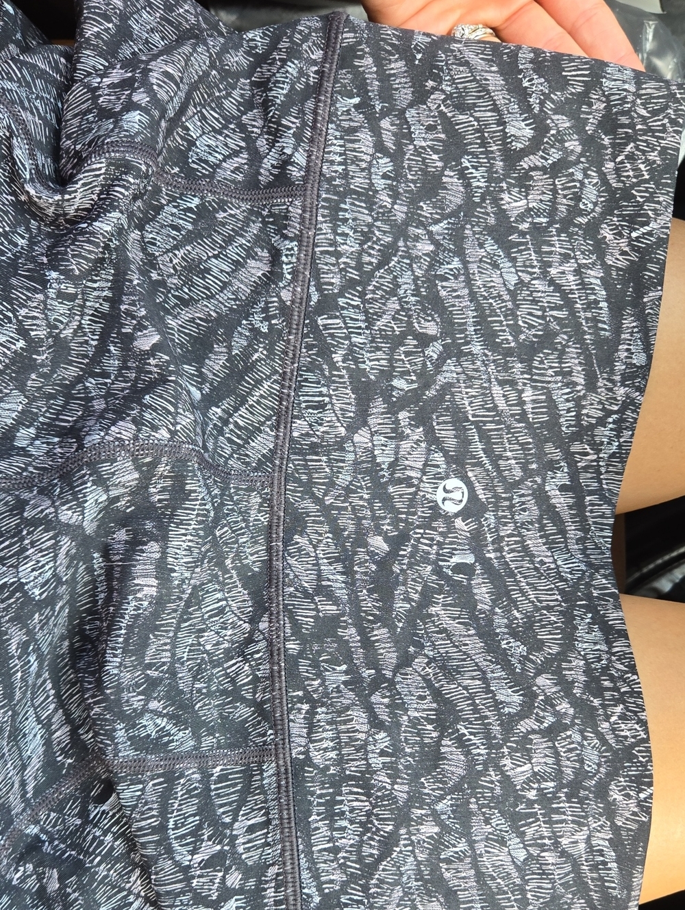 lululemon athletica Black & Gray Patterned Leggings
